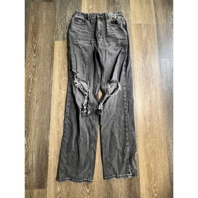 PacSun 90s Boyfriend Jeans Womens 27 Gray Good Distressed Ripped High Rise Denim