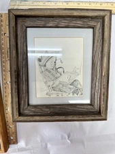 Kim Reinmuth Print Western Cowboy Child  “research” Etching Americana