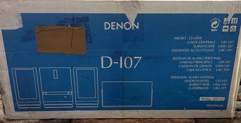Denon D-107 Home Audio System Receiver CD Player 2.1 Channel Subwoofer Radio| - Image 2 of 4
