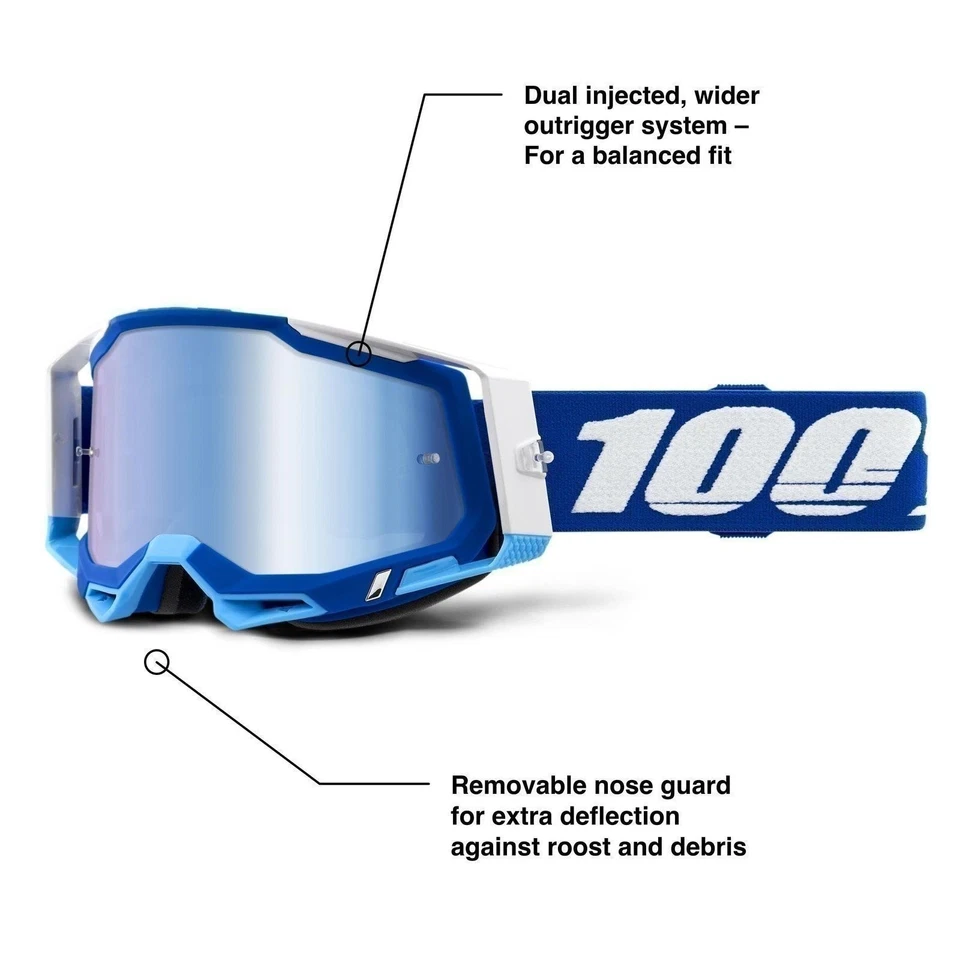 100% Racecraft 2 Goggles - Mountain Bike & Motocross Goggles - Eyewear for... Foto 2 de 4