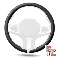 Nappa Leather Steering Wheel Cover, Ultra-Thin Car Steering Wheel Black