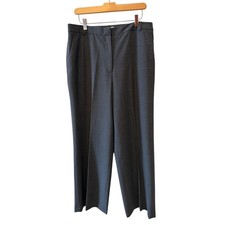 Brooks Brothers 346 Wide Leg Stretch Wool Trousers Gray 12