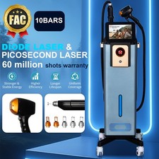 2IN1 4000W Diode Pico Laser Ice Painless Hair Tattoo Removal Salon Machine