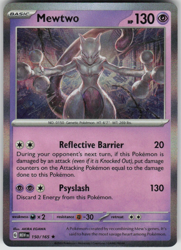 Pokemon Mewtwo Rare SV: Scarlet & Violet 151 150/165 NM