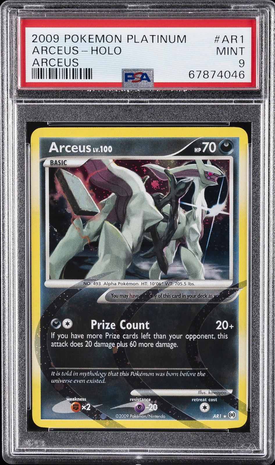 2009 POKEMON PLATINUM ARCEUS #AR1 ARCEUS-HOLO PSA 9