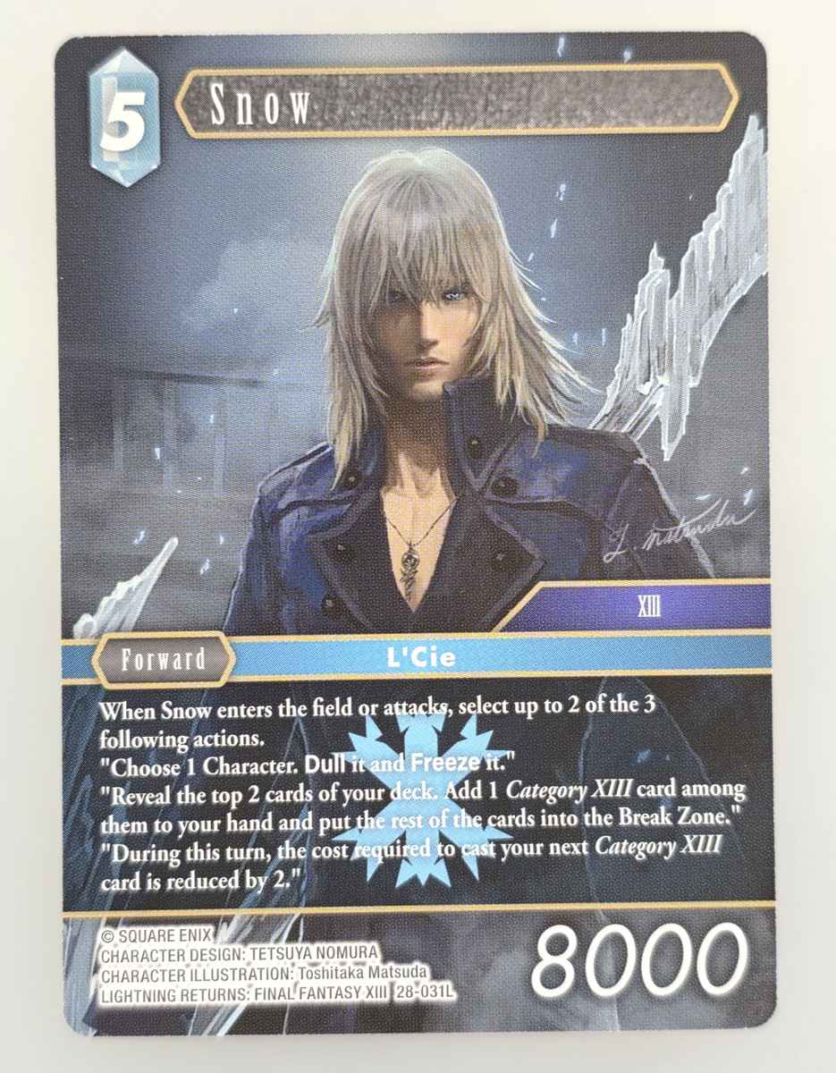 snow mtg final fantasy Final Fantasy TCG Dreamlike Oceans Snow 28-031L Regular Legend Forward NM