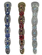 Crystal Duckbill Beakclips Narrow Ushape Underclip Thick or Thin Hair NM86110-3U