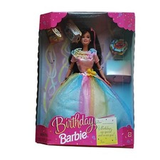 NEW SEALED 1997 Mattel Birthday Barbie Doll 12" w/ Accessories 18292 Brunette