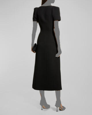 bodycon dress with jordans Betsy & Adam Women's Drape Back Scuba Crepe - Black Mocha Latte Open Back have addition to your collection_maxi-dress Size:14.5 32-33