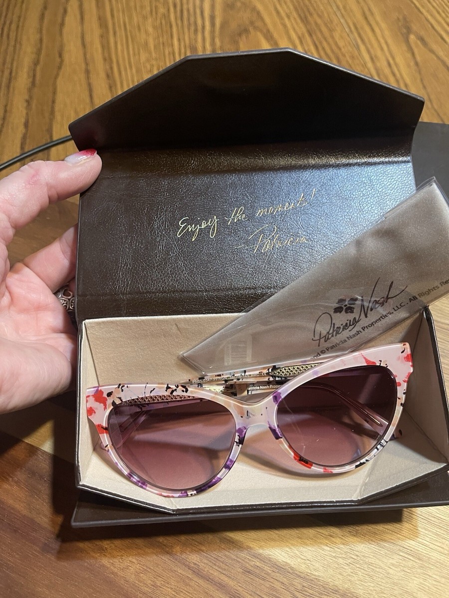 NEW Patricia Nash Kelly Cat-Eye Sunglasses - NWT Case, Cloth 