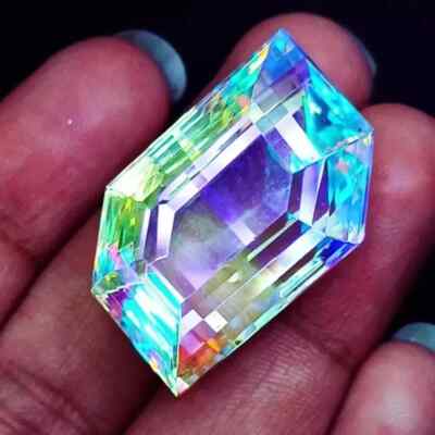 A+ Natural Mystic Topaz Multicolor Certified Fancy Cut Loose SG Gemstone 100 Ct+