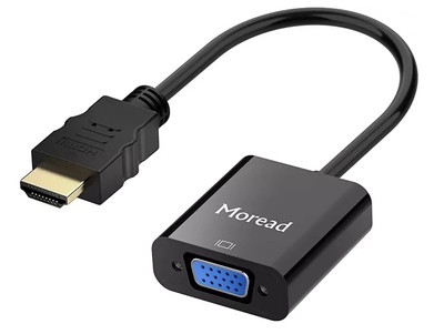 HDMI to VGA Moread Gold-Plated HDMI to VGA Adapter (Male to Female)