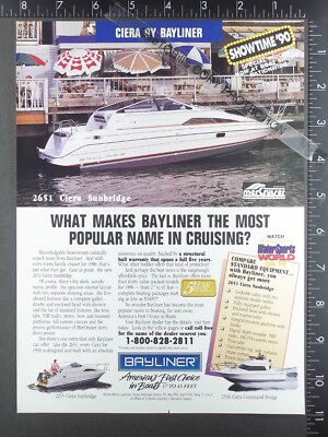 1990 AD for Bayliner 2651 Ciera Sunbridge 2255 2556 motor yacht power boat