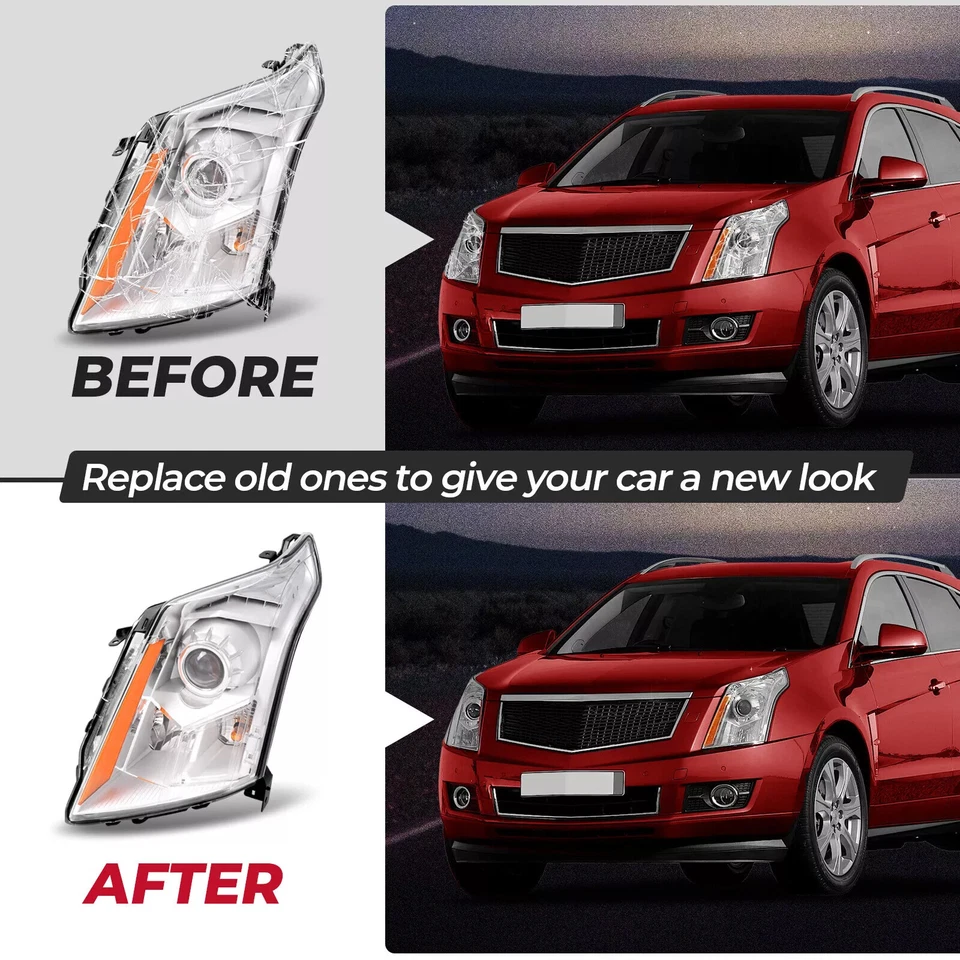 Halogen LED Projector Headlights Headlamps For Cadillac SRX 2010-2014 2015 2016 Foto 4 de 4