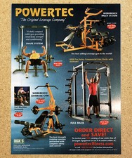 Powertec Home Gym Leva Banco da Lavoro Rack - Stampa Rivista Pubblicità Ephemera Art 2009