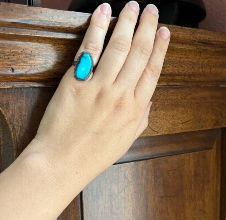 Turquoise and Silver Split Shoulder Native Americ… - image 4