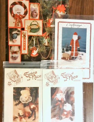 Lot of 4 Christmas patterns Jingle Bell book santa reindeer - Twice as Nice
