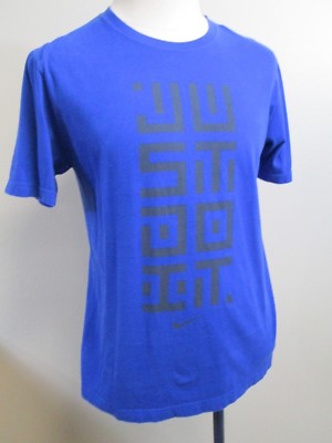 Vintage Nike Shirt Mens Medium Blue Black Dri Fit Computer Techno Y2K Logo