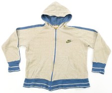 Rare VTG NIKE Spell Out Swoosh Full Zip Hoodie Sweatshirt 70s Sportswear Tag S