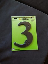 HY-KO 6 inch Black Plastic House Number "3" stock no 30203
