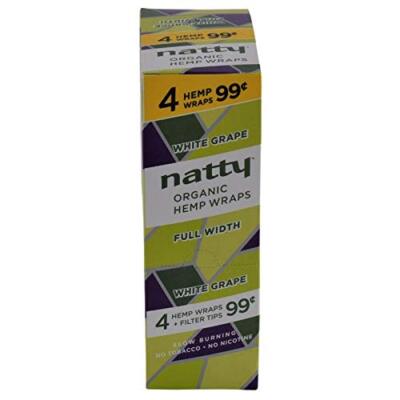Natty Wraps - Full Width Wraps - White Grape Flavor FULL BOX (15/4ct - 60 TOTAL)