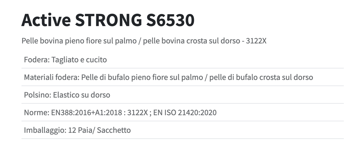 Guanti In Pelle Fiore/crosta Bovina Active Strong S6530 | 12 Paia - Foto 2