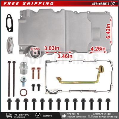 Gearzaar Low Profile Oil Pan Retrofit For LS Swap - Aluminum Satin Finish (LS1 LS2 LS3 LS6 4.8 5.3 6.0L)