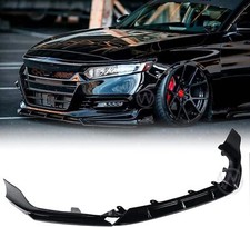 Front Bumper Lip Splitter Kit For 2018-2020 Honda Accord 4dr Painted Gloss Black