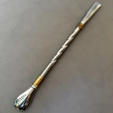 Heavy Duty Yerba Mate Steel Straw Bombilla - Easy Clean - Helix Spiral
