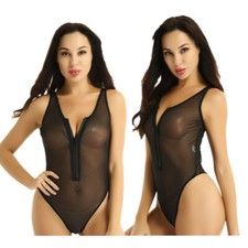 Sexy Womens One-piece Monokini Swimwear Mesh ...