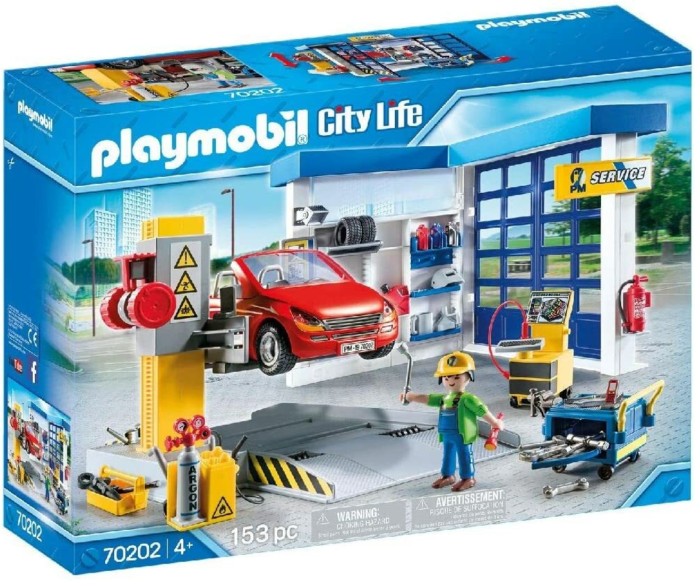 PLAYMOBIL Garage Automobile 70202, atelier mécanique enfant de 4 à 10 ans