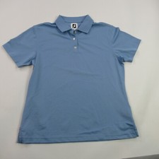 Footjoy Shirt Mens Large Short Sleeve Golf Polo Blue Lightweight Stretch