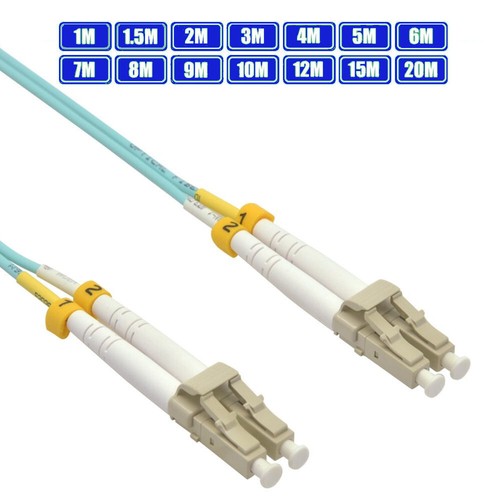 1-20m LC/UPC to LC/UPC Fiber Optic OM4 MultiMode Duplex 50/125 Lot ...