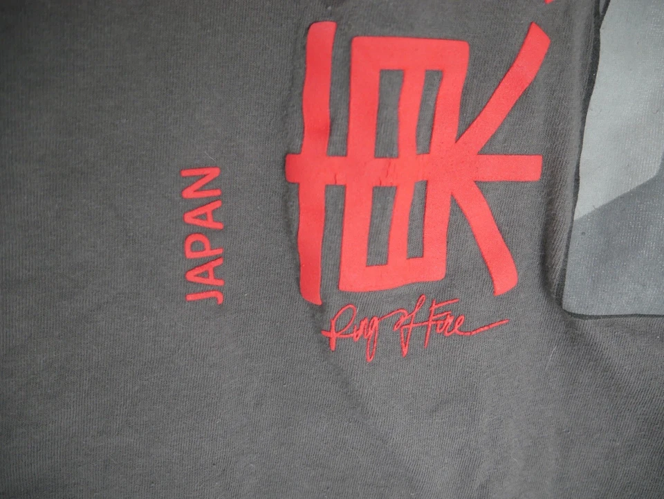 Camiseta Ring Of Fire Para Hombres Grande Gris Anime Japonés Estampado Gráfico Foto 3 de 4