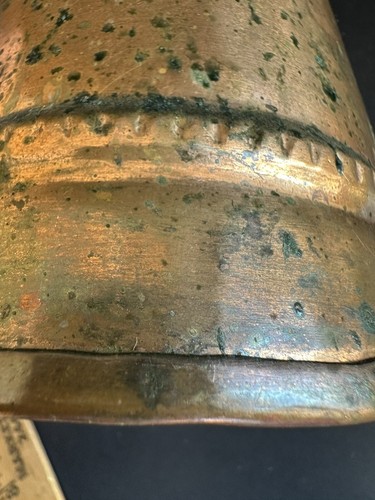 Vtg Primitive Copper Pitcher Handcrafted Patina Farmhouse Country Rustic 9” - Picture 11 of 24