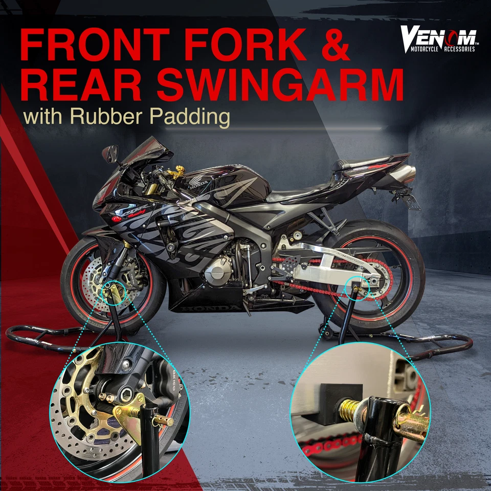 Soporte de elevación doble para motocicleta Honda VTR 1000 Interceptor Super Hawk Foto 3 de 4