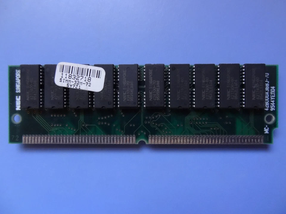 Módulo de memoria NEC MC-428000A36BJ-70 - Clásico NEC FastPage DRAM 70ns - Raro Foto 2 de 4