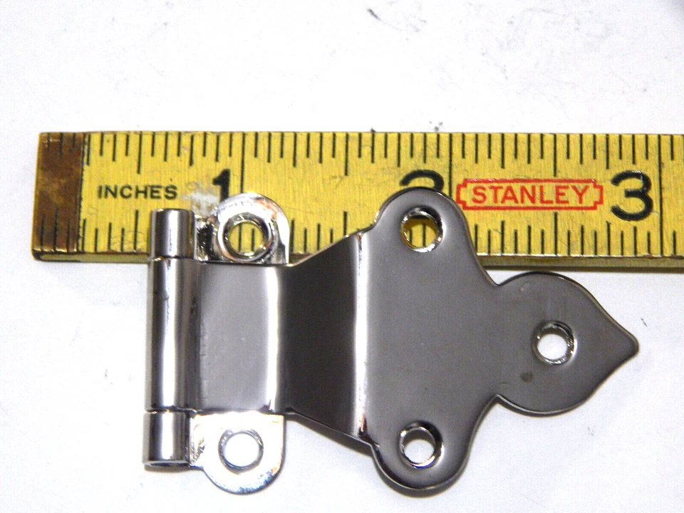 Bisagra de gabinete vintage Hoosier Wilson Sellers Napanee Latón niquelado - Par Foto 2 de 4