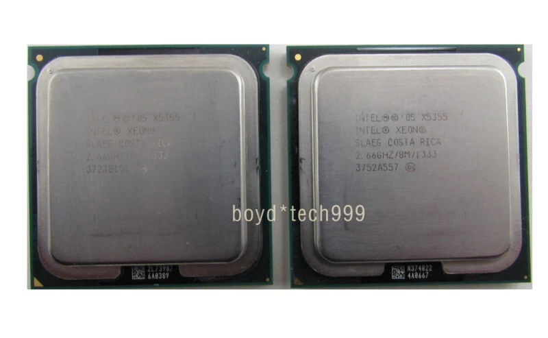 Matching pair Intel Xeon X5355 2.66GHz CPU 4cores 1333MHz LGA771 SLAEG Processor - Image 4 of 4