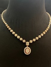 2,01 Cts Rotondo Baguette Taglio Naturale Diamanti Nozze Collana In 14K Oro rosa