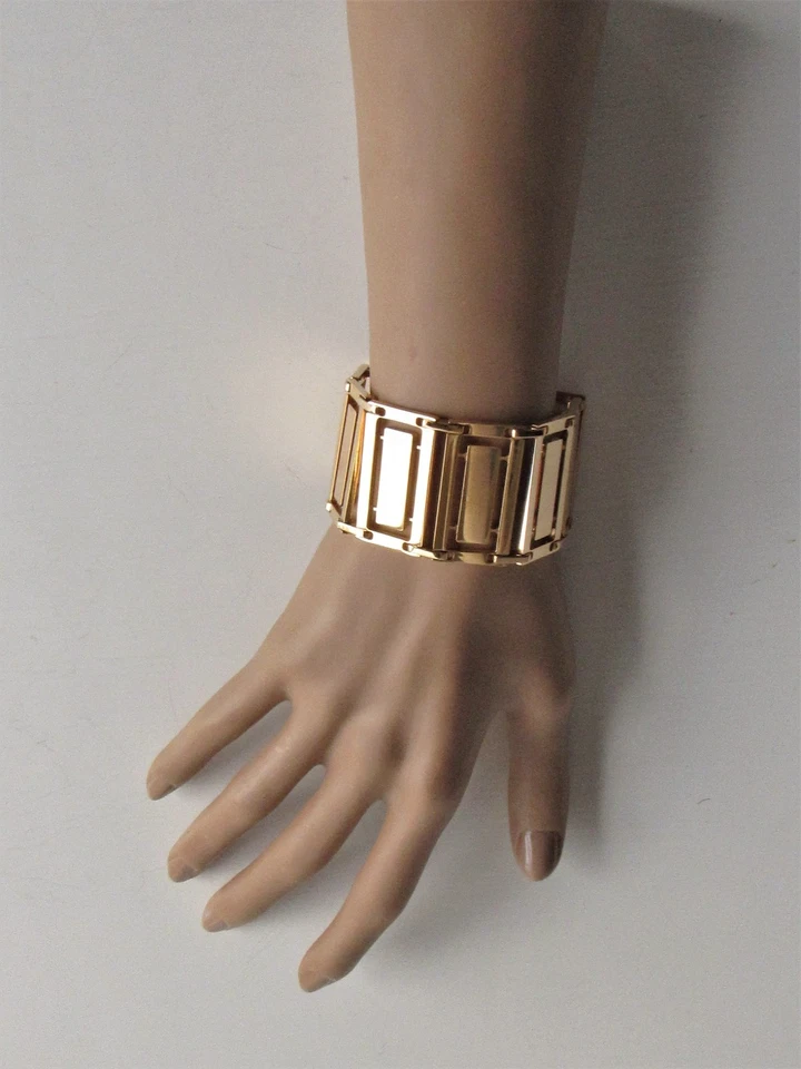 REBECCA MADE IN ITALY PULSEIRA FEMININA BANHADA A OURO ROSA BARRA LARGA LINK 7" - Imagem 2 de 4