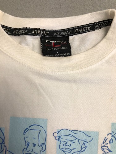 VTG Fubu Shirt Adult Large Platinum White Graphic Casual Everyday Tee - Picture 2 of 6
