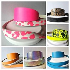 22 COLOURS Small, Medium and Large LEATHER Dog COLLARS with Matching LEAD & FOB