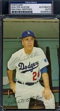 Walt Alston Psa/dna Signed Team Issued Postcard Autograph Authentic