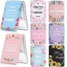 Panelee 8 Pcs Inspirational Compact Mirrors for Women Girls Square Floral Poc...