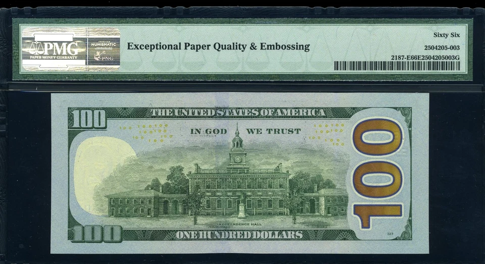 2009A $100 FRN L E00000004D P.M.G #66EPQ - Image 2 of 3