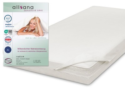 Allsana Allergiker Matratzenbezug 140x200x20 cm Encasing Allergie Bettwäsche