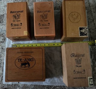 Big Lot Of Wooden Vintage Wooden Cigar Boxes Excellent Condition One Slides Open
