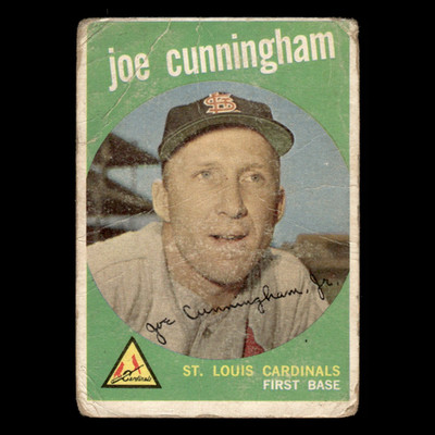 Joe Cunningham #285 1959 Topps (creased) St. Louis Cardinals Baseball Card MLB