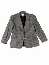 Vintage Pendleton Women s Large Plaid Wool Two Button Blazer Made In USA